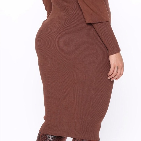 Fashion Nova Chocolate Knit Dress - Picture 3 of 5